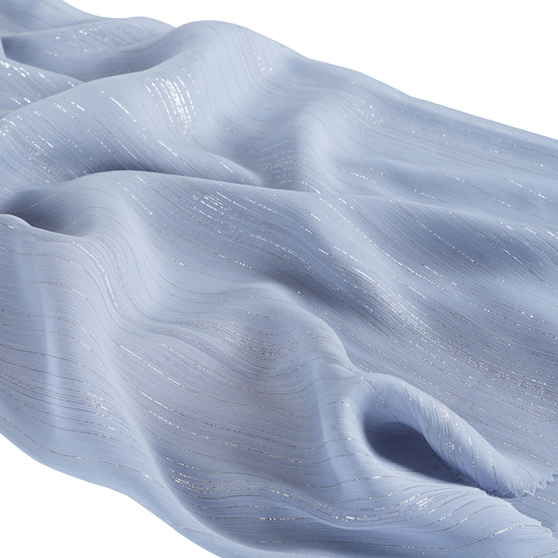 75D Unregelmäßiger silberner Seiden-Chiffon-Krepp