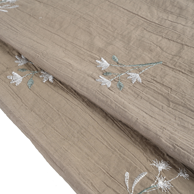 Pfirsichsamen-Orchideen-Stickerei-Blüten-Faltenstoff