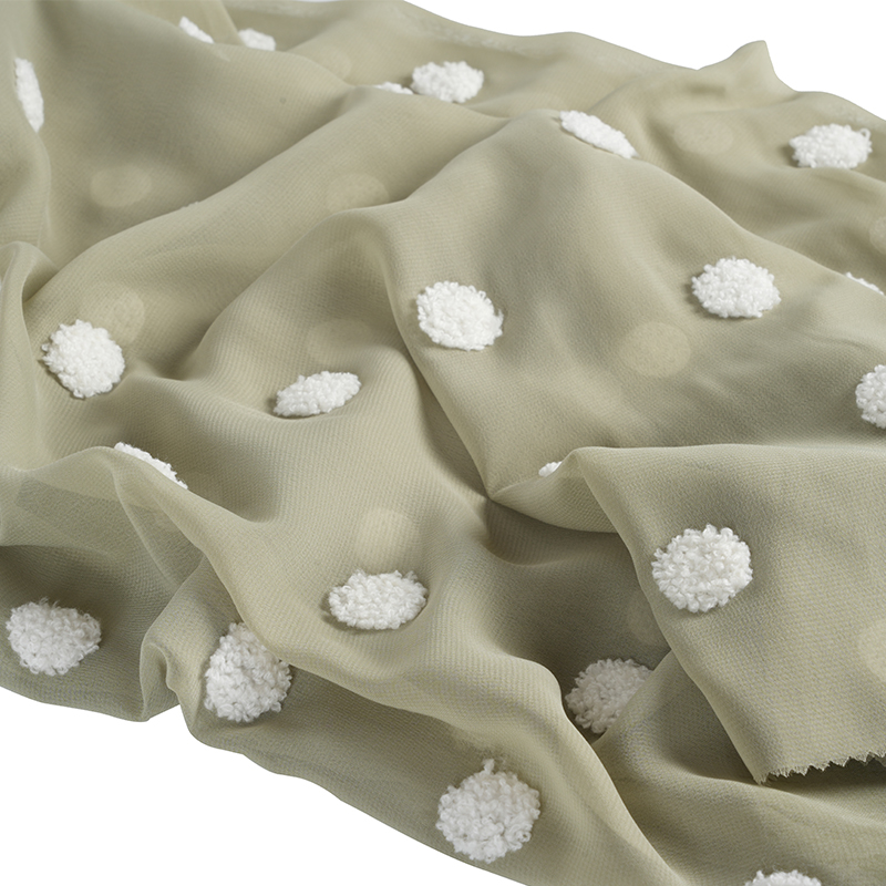 75d/18t flacher Chiffon mit Handtuch-Stickerei