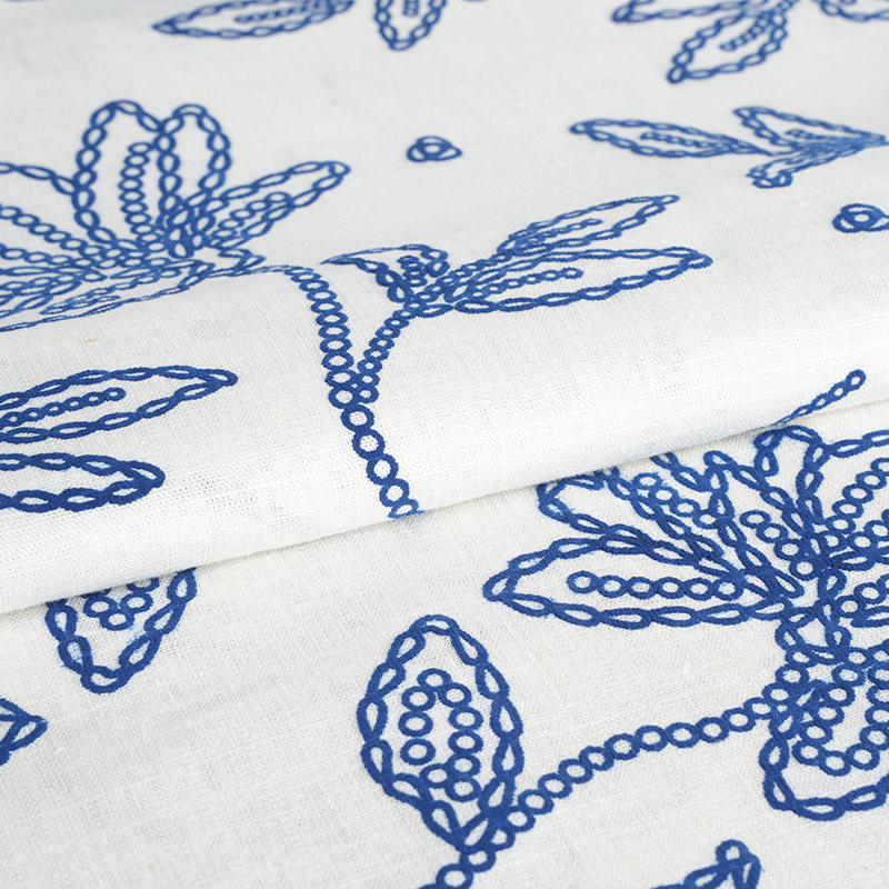 12S Viskose-Leinen-Blumenschaum-Druckstoff