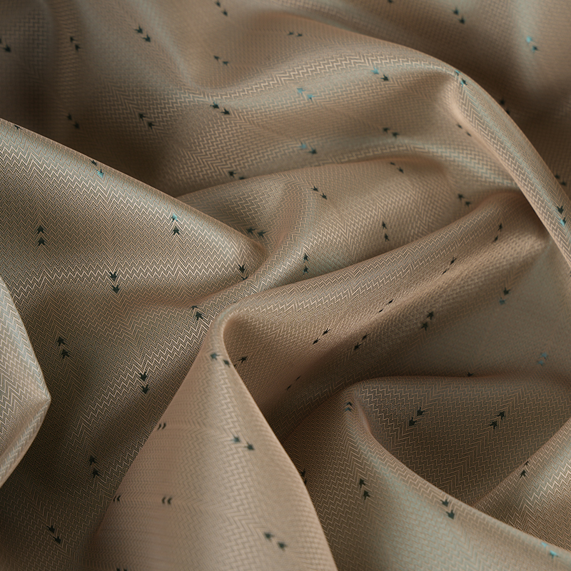 Polyester-Jacquard aus weißem Filament mit gewellten Pfeilstreifen