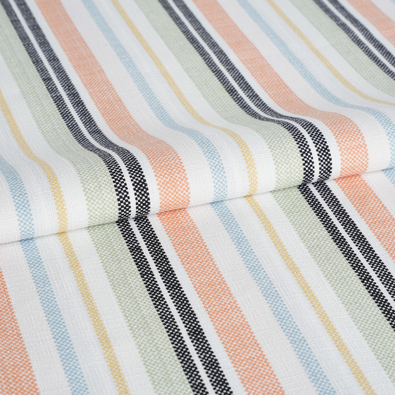 75D False Twist Seide Bambus Orchidee Orange und Schwarz gestreift bedruckter Stoff