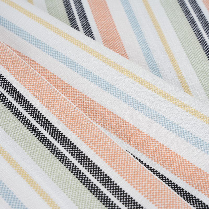 75D False Twist Seide Bambus Orchidee Orange und Schwarz gestreift bedruckter Stoff